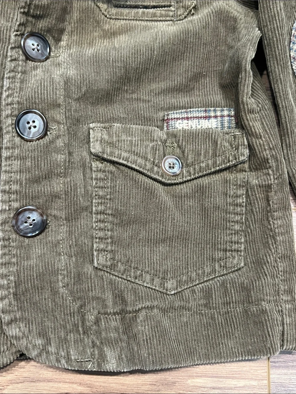 Genuine Kids from Oshkosh Blazer Plaid Patch Pockets in Brown Size 3T